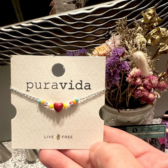 NWT Pure Vida Rhodium/Platinum Heart Adjustable Bracelet - Picture 1 of 3